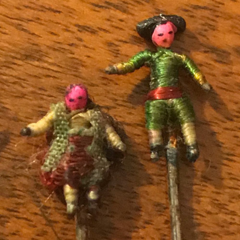 Vintage Worry Doll Hat Pins - Information Appreciated